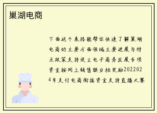 巢湖电商